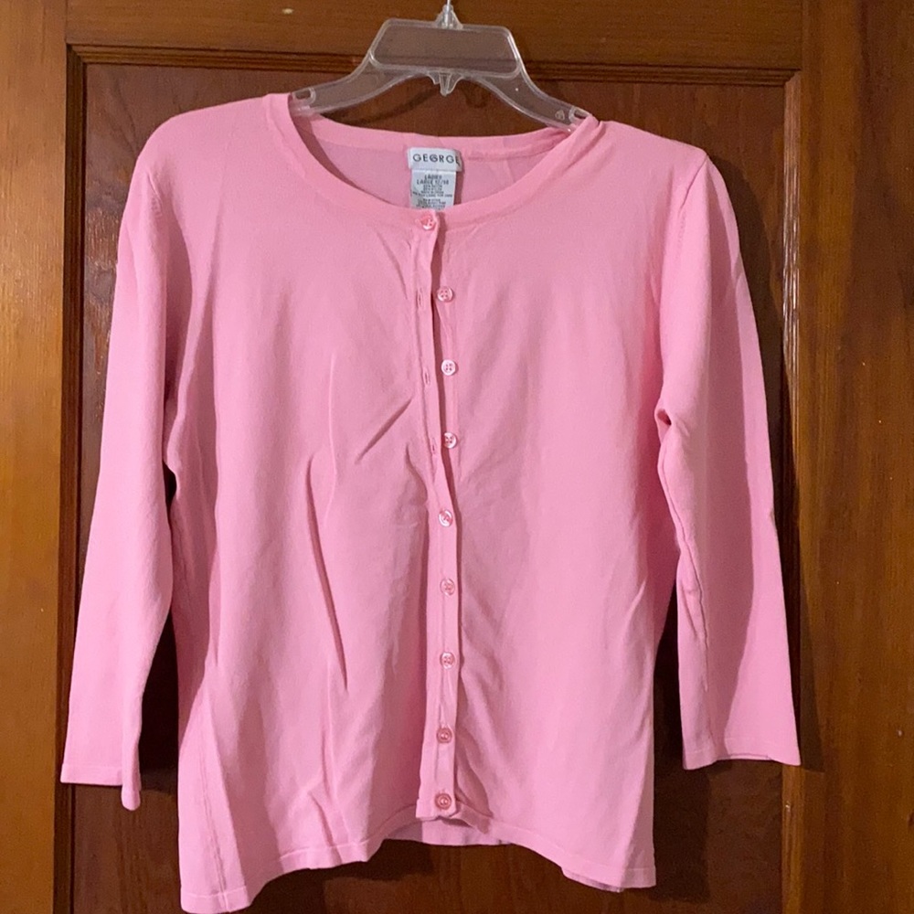 Ladies pale pink button up cardigan